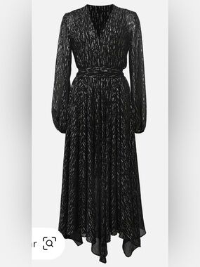 Maje Metallic Dress in Noir
